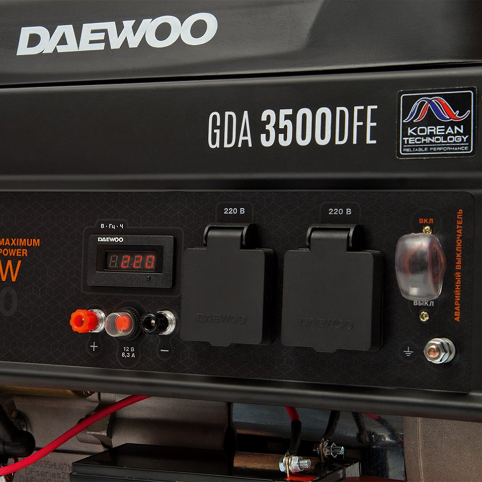 Газо-бензиновый электрогенератор Daewoo Power Products GDA 3500DFE